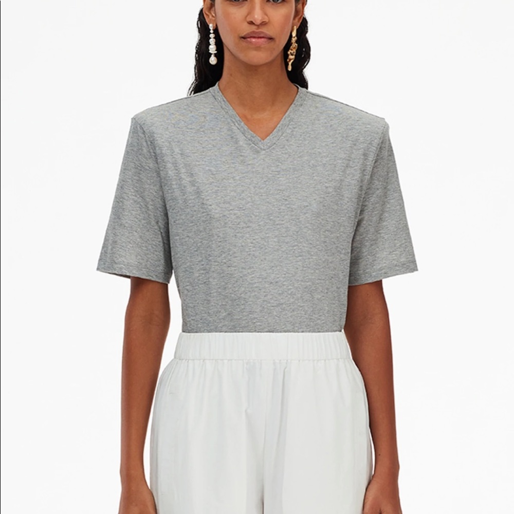 Tibi Removable Shoulder Pad T-Shirt